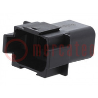Connector: wire-wire; PX0; male; plug; for cable; PIN: 8; black; IP68