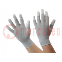 Protective gloves; ESD; XL; polyamide,polyurethane,carbon fiber