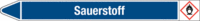 Rohrmarkierer mit Gefahrenpiktogramm - Sauerstoff, Blau, 5.2 x 50 cm, Seton