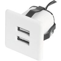 Produktbild zu Beépíthető USB-töltő fehér 2xUSB TYP-A 5V max. 2x1,5A