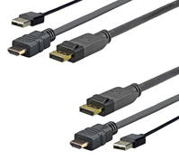Vivolink PROHDMIUSBDP2 adaptador de cable de vídeo 2 m DisplayPort HDMI + USB Negro