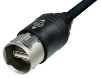 Neutrik NKUSB-3 kabel USB 3 m USB 2.0 USB A Czarny, Srebrny