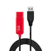 Lindy 42923 USB Kabel 30 m USB 2.0 USB A Schwarz, Rot
