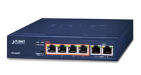 PLANET FSD-604HP hálózati kapcsoló Beállítást nem igénylő (unmanaged) Fast Ethernet (10/100) Ethernet-áramellátás (PoE) támogatása Kék