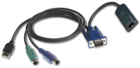Vertiv Avocent 1 x RJ-45 Femelle - 1 x Type A Mâle USB, 1 x HD-15 Mâle, 2 x Mini-DIN (PS/2) Mâle Clavier/Souris
