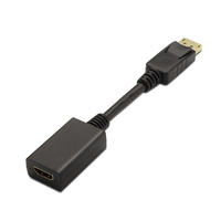 AISENS A125-0134 adaptador de cable de vídeo 0,15 m DisplayPort HDMI Negro