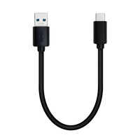 QNAP USB 3.0 5G 0.2M TYPE-A TO TYPE-C CABLE cable USB 0,2 m USB 3.2 Gen 1 (3.1 Gen 1) USB A USB C Negro
