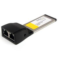 Carte Réseau Adaptateur ExpressCard/34 vers 2 Ports Ethernet Gigabit - Carte NIC
