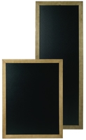 Wandtafel, teak aus schwarzem PVC Kunststoff, Rahmen aus dreifach teakfarben