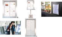 Securit Vitrine d'affichage LED STAINLESS STEEL, 4x feuilles (70020198)
