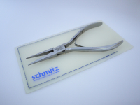product - schmitz electronic snipe nose pliers INOX straight, long, smooth jaws, stainless steel 5.3/4"