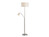 LED Stehlampe rund mit Leselampe & Stoff Lampenschirme Beige - Höhe 175cm