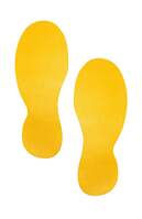 Durable Heavy Duty Adhesive Floor Marking Foot Shape - 5 Pairs - Yellow