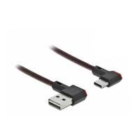 Delock USB-A naar USB-C Kabel - USB 2.0 - USB-A Haaks naar links en rechts - 0,5 meter - Zwart