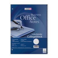 LANDRÉ Office A4+ Collegeblock, liniert mit Rand links und rechts, 80 Blatt, blau