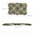 Relaxdays Fußmatte Kokos, Knoten Muster, 75 x 45 cm, handgefertigt, beidseitig verwendbar, Türvorleger, schwarz-weiß