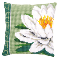 Cross Stitch Kit: Cushion: White Lotus Flower
