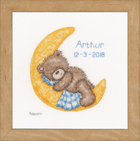 Counted Cross Stitch Kit: Birth Record: Popcorn: Bear Sleeping