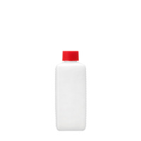 Vierkantflasche HD-PE, 250 ml, Schraubv. rot