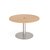 Eternal circular meeting table 1200mm with central circular cutout 80mm - brushed steel base, beech top