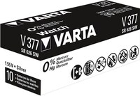 Watch SR66 (V377) Batterie, 10 Stk. in Box - Silberoxid-Zink-Knopfzelle, 1,55 V Uhrenbatterie