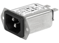 IEC-Stecker-C14, 50 bis 60 Hz, 15 A, 250 VAC, 200 µH, Flachstecker 6,3 mm, 5123.