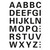Buchstaben-, Zahlen-Etiketten,A-Z wetterfest,15 hoch mm,Druckschrift, schwarz,36