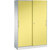 Armario de puertas correderas ASISTO, altura 1980 mm, anchura 1200 mm, gris luminoso / amarillo azufre.