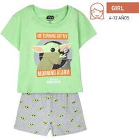 PIJAMA CORTO SINGLE JERSEY PUNTO THE MANDALORIAN LIGHT GREEN