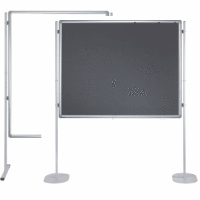 Stellwandtafel Whiteboard/Filz 120x150cm grau