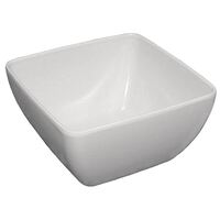 Kristallon Curved Black Melamine Bowl in White - Striking Curved Edge - 11''