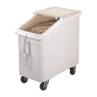 Cambro Mobile Ingredient Bin in White Polyethylene with Clear Camwear Lid - 102L