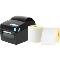 Labelident BP4X Versanddrucker inkl. 1000 Etiketten mit Trägerperforation, 2 Rollen ERT-E105x148Z1-P500, 203 dpi - Thermodirekt - LAN, USB, seriell (RS-232)