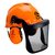 3M™ G22D Kopfschutz-Kombination 22DO515C in orange, mit H510P3E Kapseln, Pinlock Verschluß, Visier 5C Edelstahl, Lederschweißband und KWF-Logo