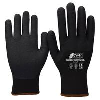 NITRAS SNOW FIGHTER+, Winterhandschuhe, schwarz, Terry-Schlingengewebe innen, gesandete Nitril-Beschichtung, 3/4-beschichtet, schwarz, EN 388, EN 511, Größe 9