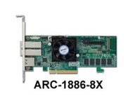 Raid Controller ARC-1886-8X 8-Port Tri Mode PCIe 4.0 x8 2x SFF 8644 extern - Rai