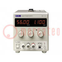Power supply: laboratory; single-channel,linear; 0÷56VDC; 0÷1.1A