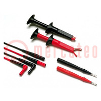 Test leads; Wire insul.mat: silicone; red and black