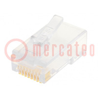 Stekker; RJ45; PIN: 8; Indeling: 8p8c; voor draad; IDC,klemmen