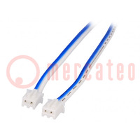 Câble; de deux côtés,XHP-2; bleu/blanc; 3m