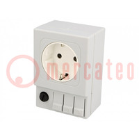 Stopcontact type F; 250VAC; 6,3A; IP20; op DIN-rail; 92x62x48mm