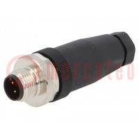 Plug; M12; PIN: 4; male; A code-DeviceNet / CANopen; for cable