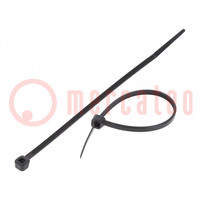 Cable tie; L: 142mm; W: 3.2mm; polyamide; 176.5N; black; Ømax: 35mm