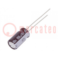 Condensatore: elettrolitico; low ESR; THT; 150uF; 10VDC; Ø6,3x11mm