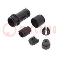 Connector: circular; plug; male; PIN: 6; w/o contacts; for cable
