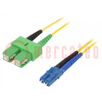 Üvegszálas patch cord; OS2; LC/UPC,SC/APC; 2m; LSZH; sárga