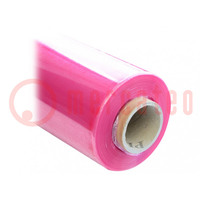 Stretch; ESD; L: 300m; W: 500mm; Thk: 25um; Features: antistatic; pink