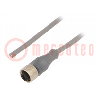 Connection lead; M12; PIN: 4; straight; 20m; plug; 250VAC; 2.5A; PVC