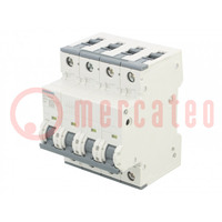 Circuit breaker; 230/400VAC; Inom: 4A; Poles: 4; Charact: C; 6kA