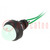 Indicator: LED; prominent; green; 230VAC; Ø13mm; IP40; leads 300mm